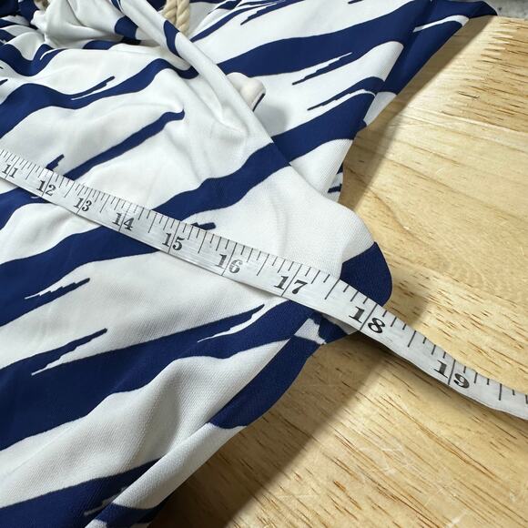 Lauren Ralph Lauren Print Jersey Halter Gown Blue White Women's Size 12 NWT NEW - Picture 10 of 12